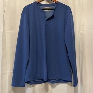 Twillory Henley Shirt Men 2XL Blue Performance Long Sleeve Athleisure